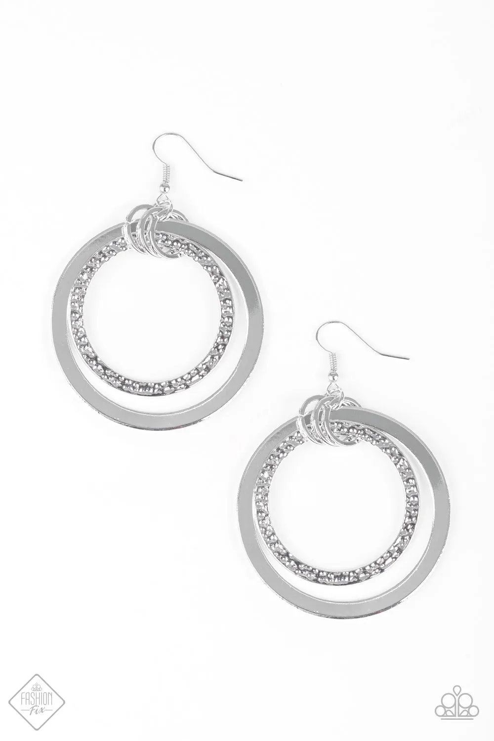 Paparazzi East End Edge Silver Earrings