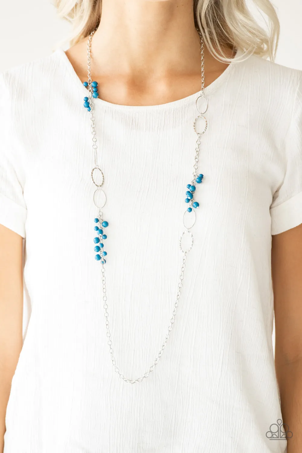 Paparazzi Flirty Foxtrot Blue Necklace Set