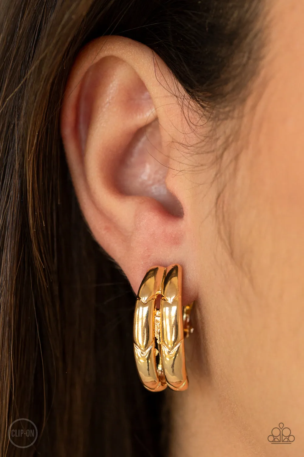 Paparazzi Ringing in Radiance Gold Clip On Earrings