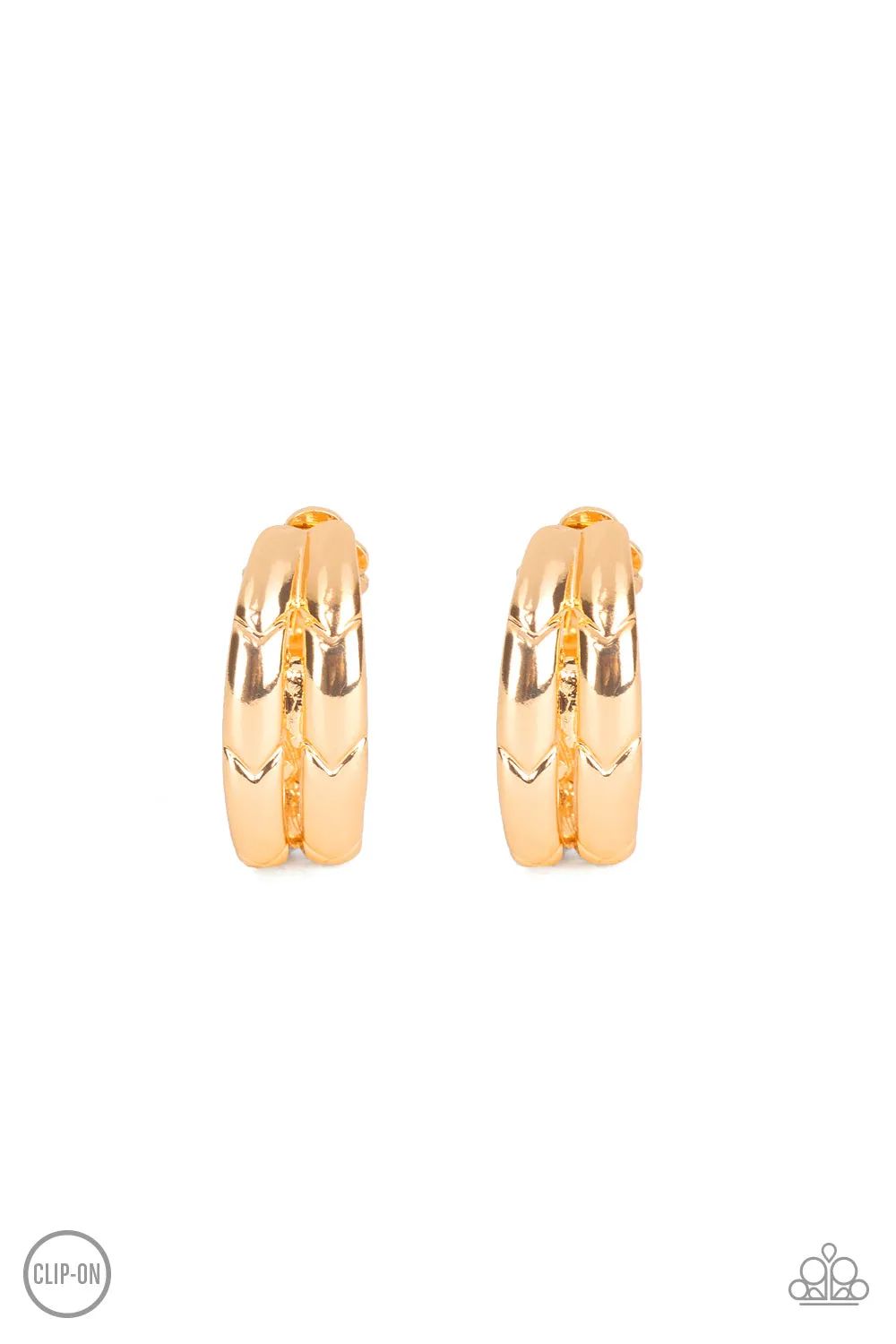 Paparazzi Ringing in Radiance Gold Clip On Earrings