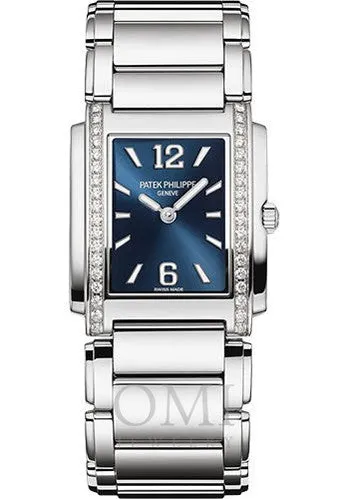 Patek Philippe Twenty~4 Ladies Blue Sunburst Dial Stainless Steel 4910/1200A-001