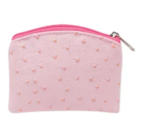 Pink Ostrich Skin Pattern Rosary Case