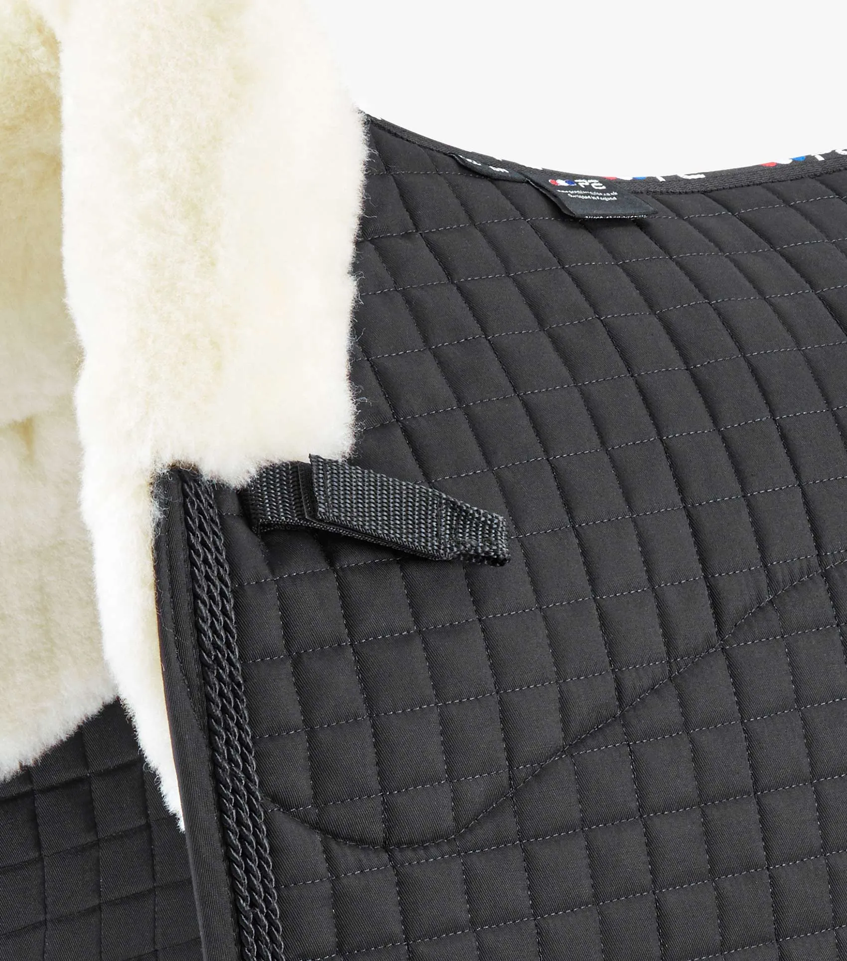 Premier Equine Merino Wool Half Lined European Dressage Pad Black/Natural