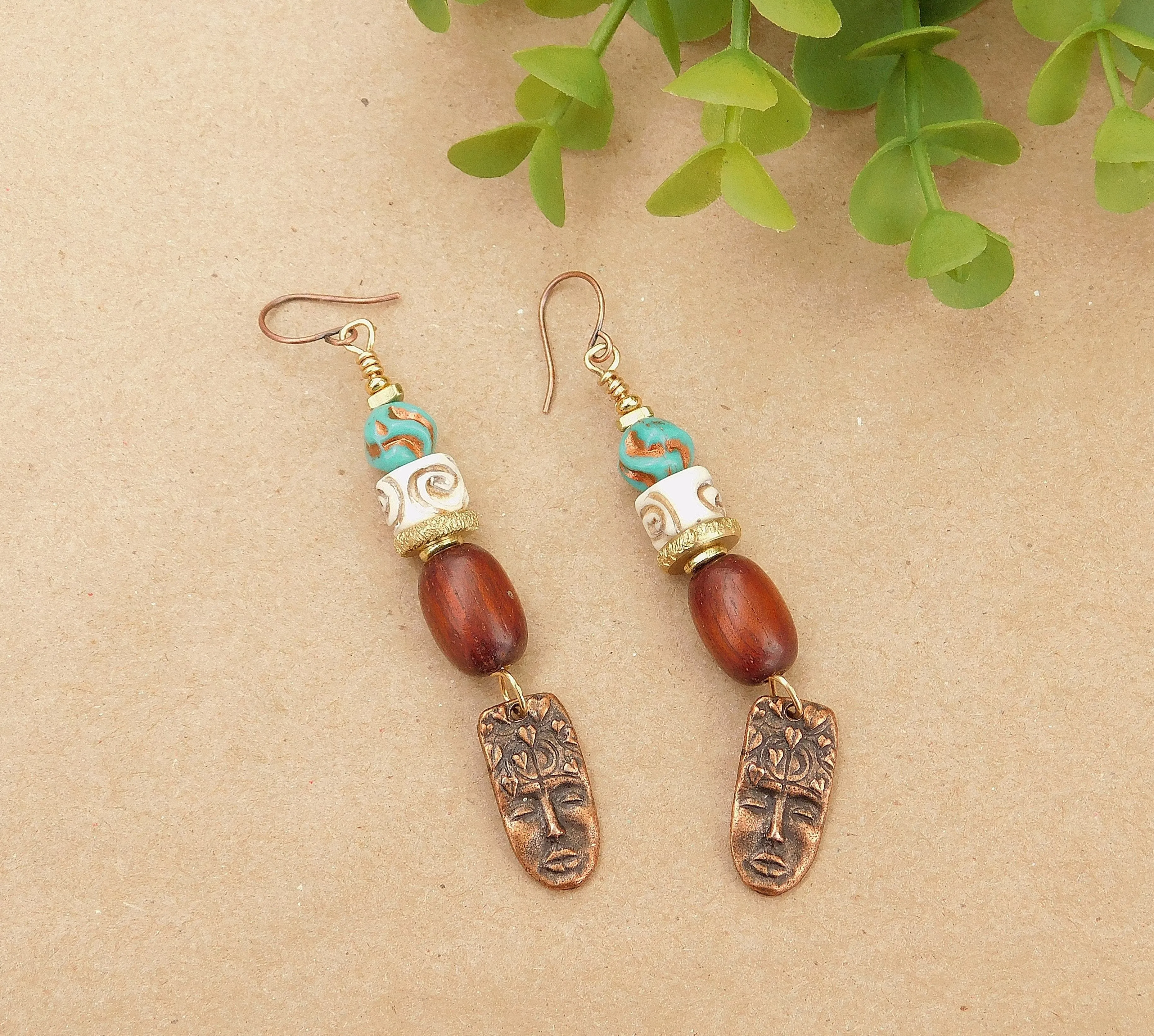 Primitive Face Charm Earrings