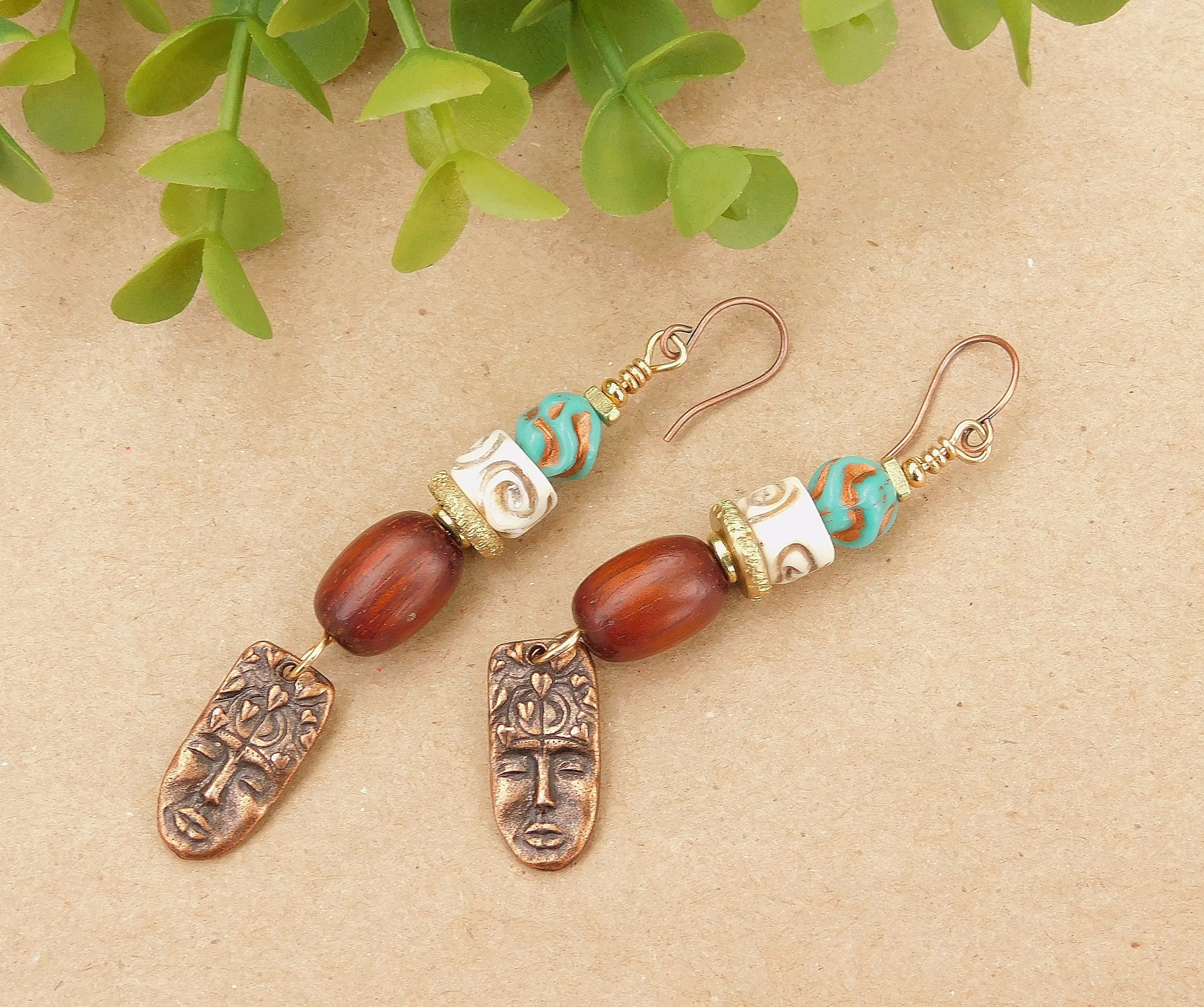 Primitive Face Charm Earrings