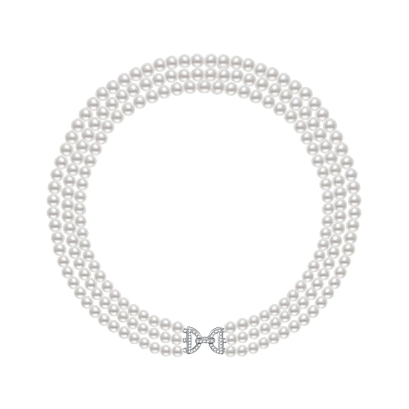 Princess Length 3-layer Freshwater Pearl Necklace WN00278