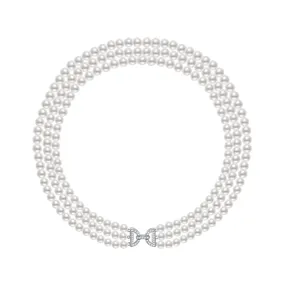 Princess Length 3-layer Freshwater Pearl Necklace WN00278