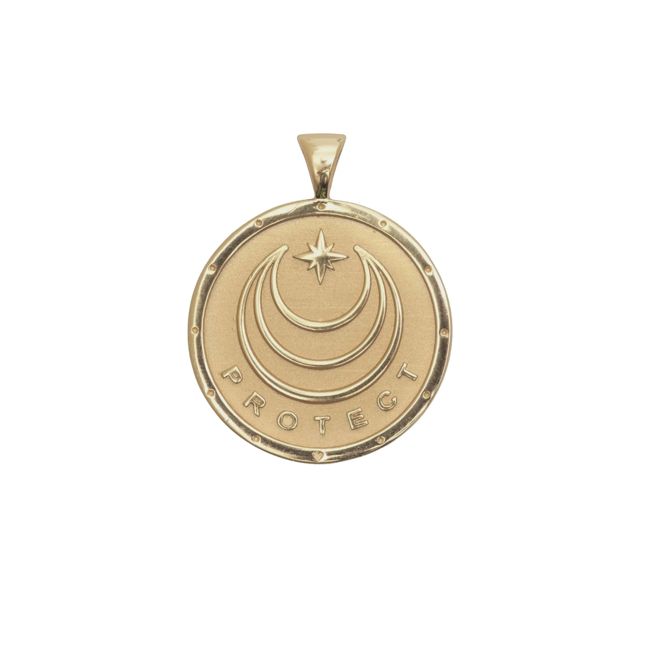 PROTECT JW Original Pendant Coin in Solid Gold