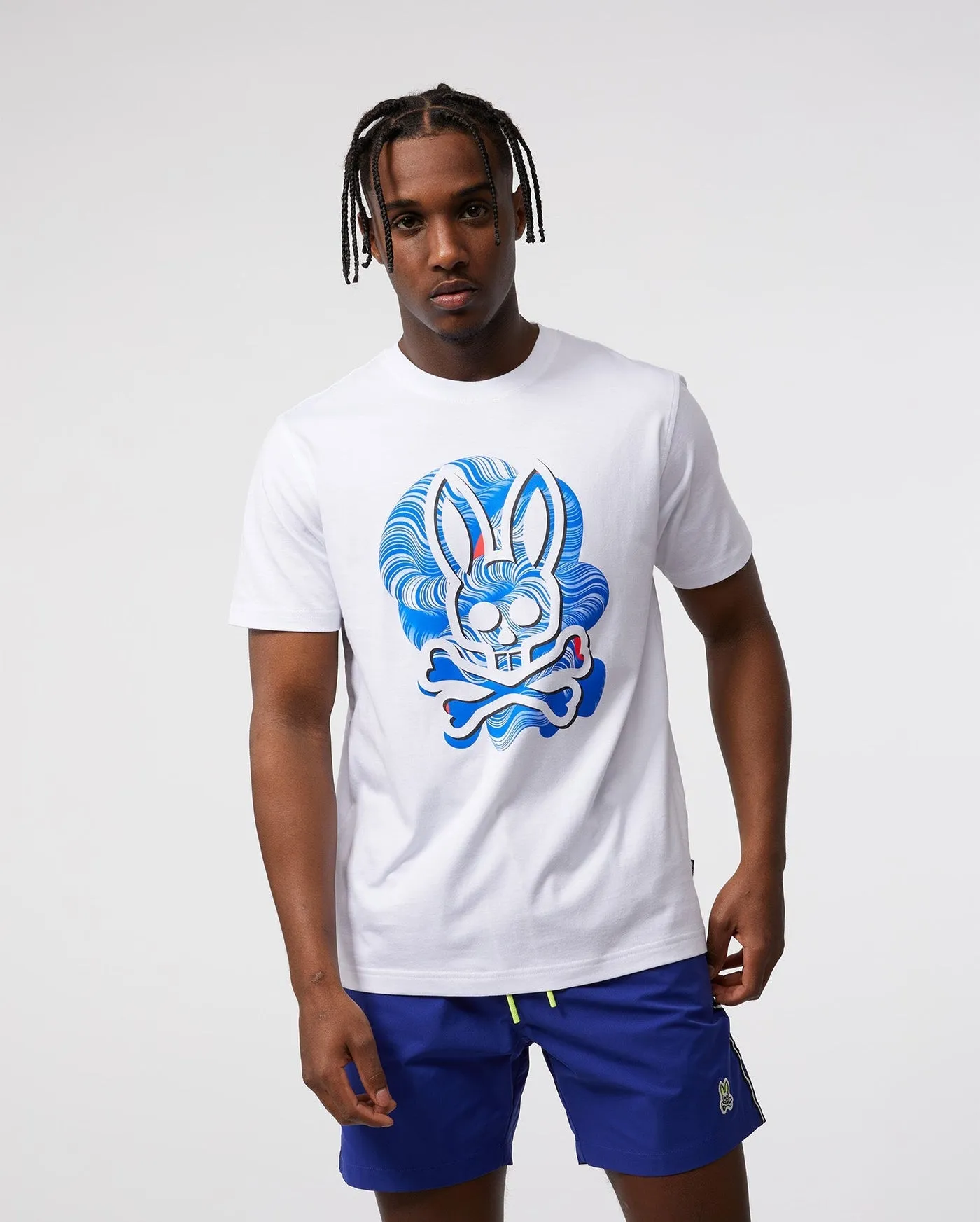 Psycho Bunny Mens Slaytor Graphic Tee - White