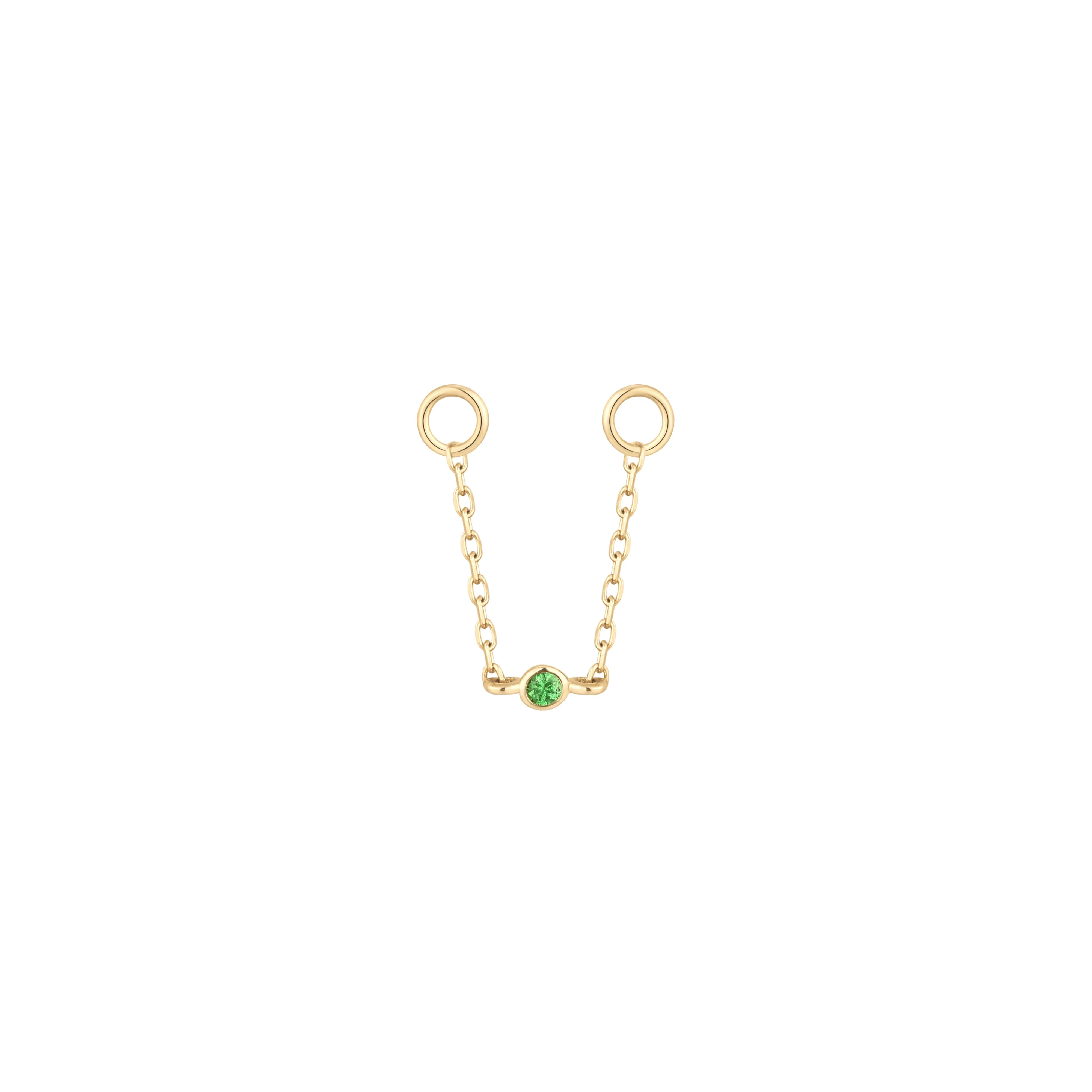 Round Center - Tsavorite - Gold Chain