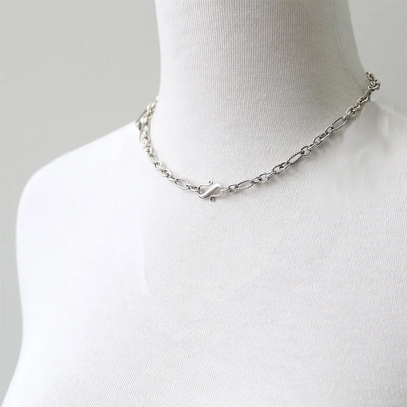 S Clasp Mixed Link Necklace