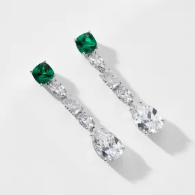 SHINE ON GREEN CZ LINEAR EARRINGS