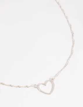 Silver Open Heart Necklace