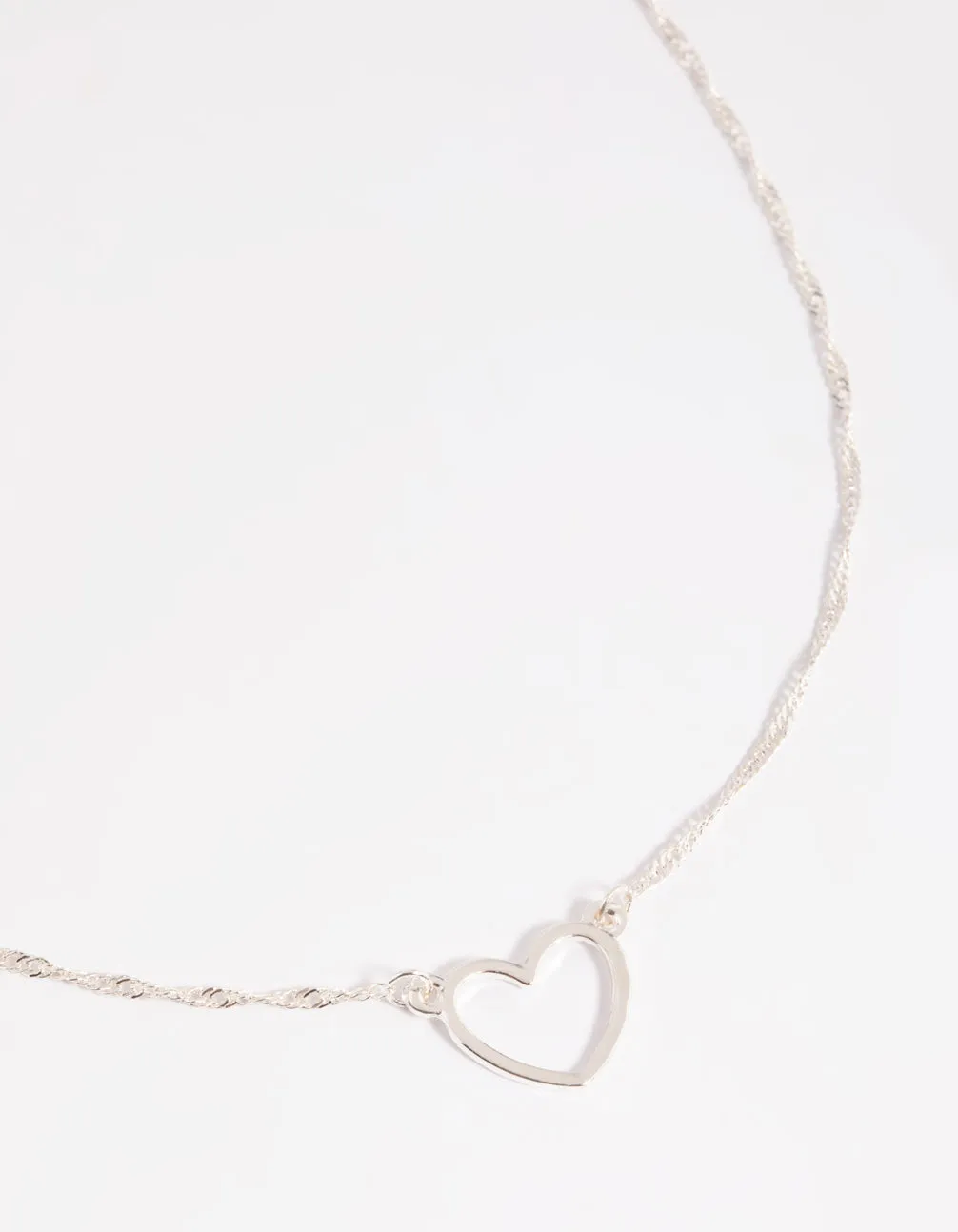 Silver Open Heart Necklace