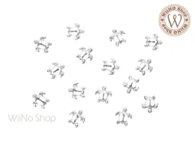 Silver Sea Turtle Metal Studs - 10 pcs