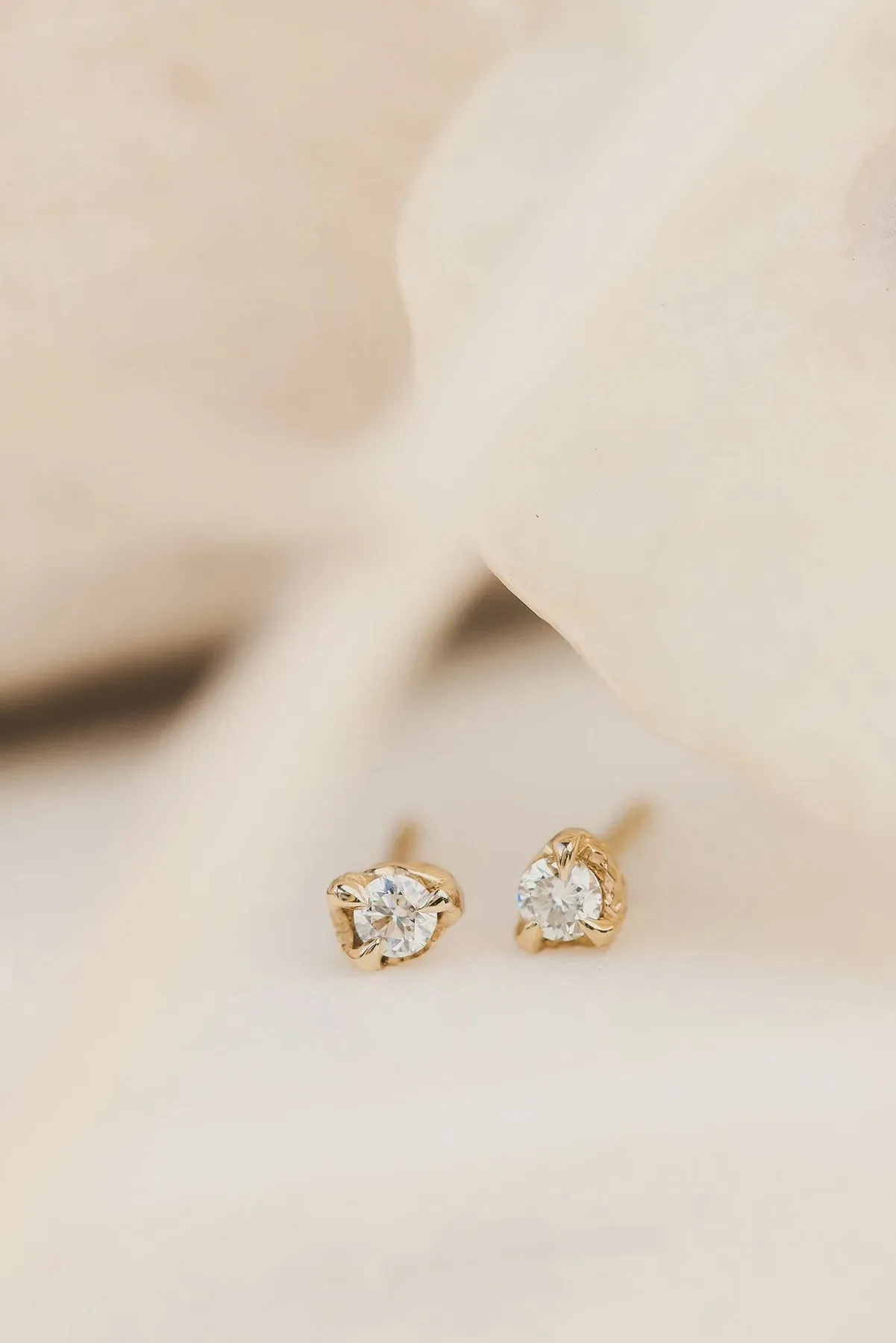 Solid Gold Diamond Earrings