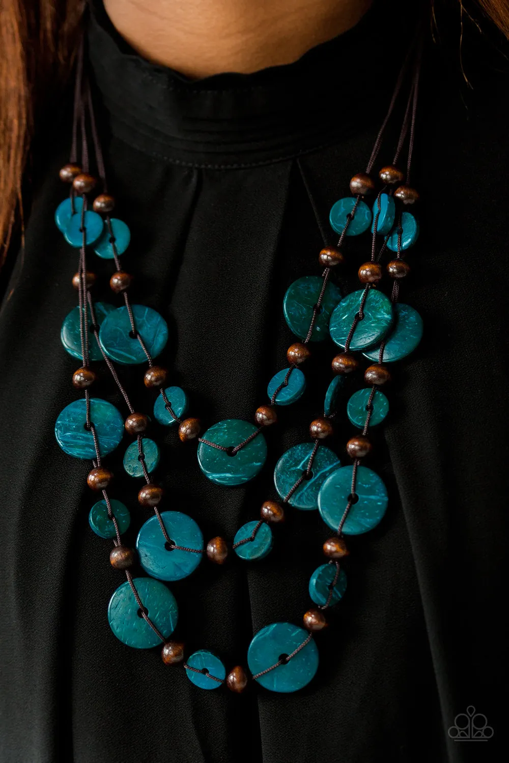 South Beach Summer - Blue/ Brown Paparazzi Necklace