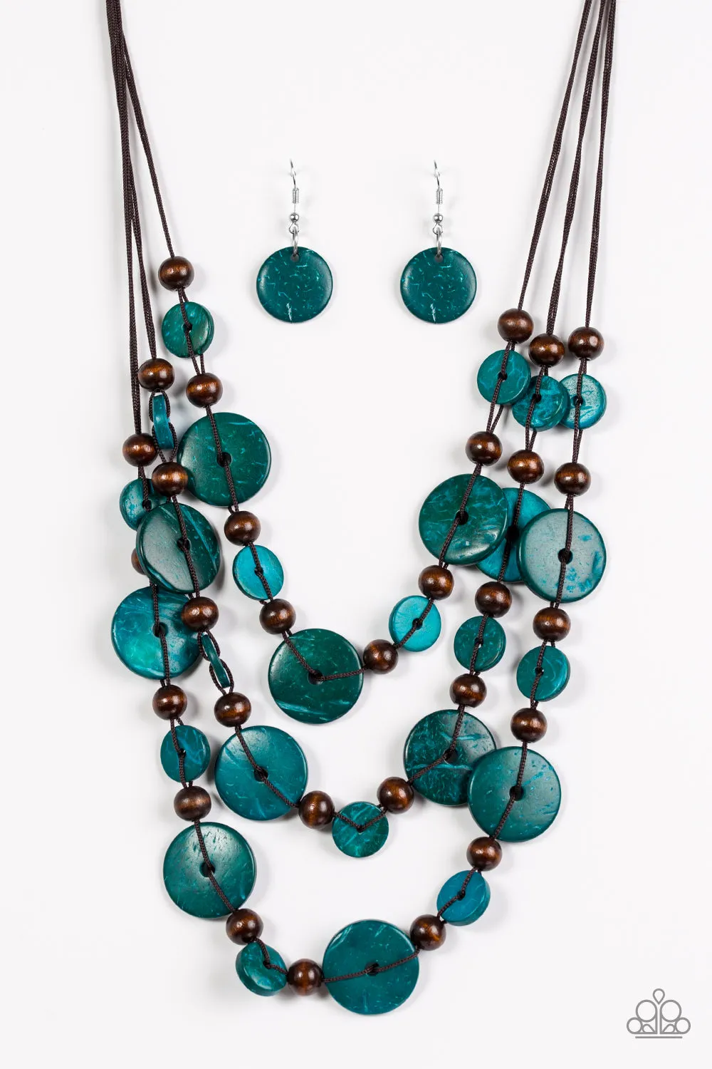 South Beach Summer - Blue/ Brown Paparazzi Necklace