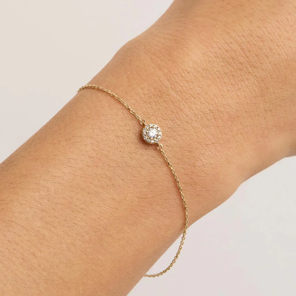 Sparkling Star Halo Diamond Bracelet