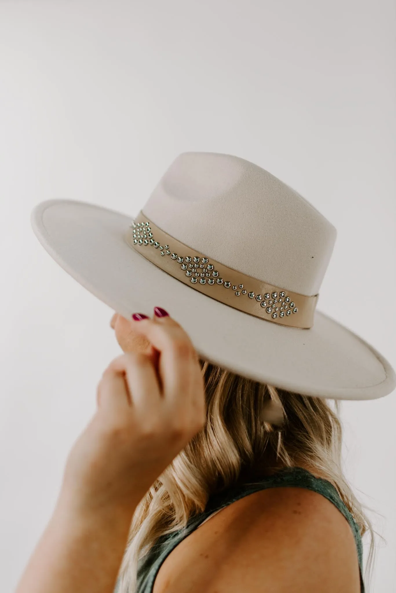 Studded Band Felt Fedora