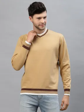 Style Quotient Men Beige Cotton Sweatshirt