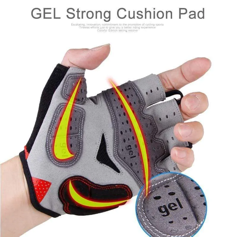 Summer Cycling Gloves Gel Half Finger Shockproof Sport Gym Gloves MTB Mountain Bicycle Bike Gloves For Men/women Antil-skip