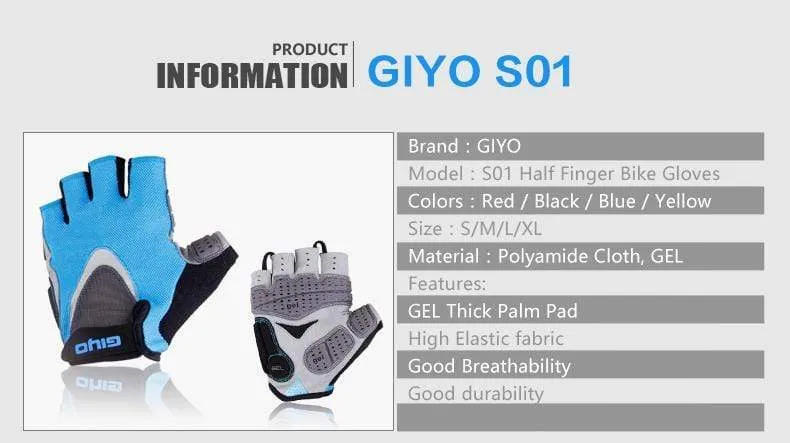 Summer Cycling Gloves Gel Half Finger Shockproof Sport Gym Gloves MTB Mountain Bicycle Bike Gloves For Men/women Antil-skip