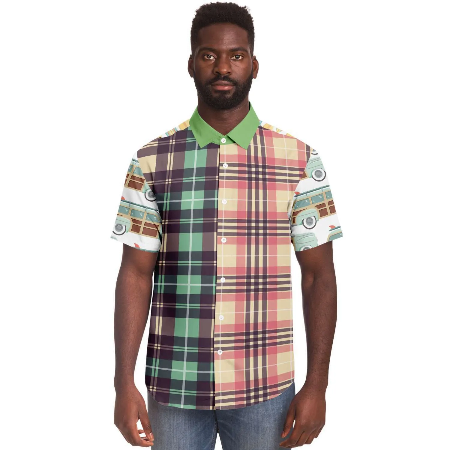 Summer Juxtapose Short Sleeve Button Down Shirt