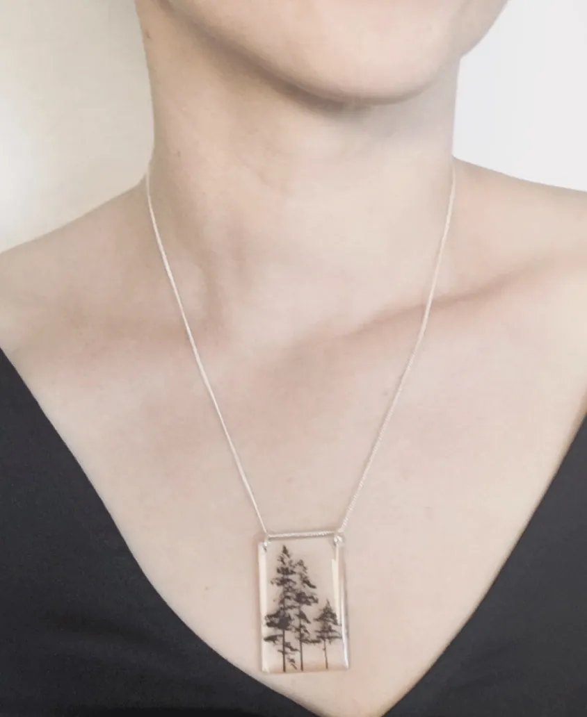 Tall City Tree Pendant Necklace