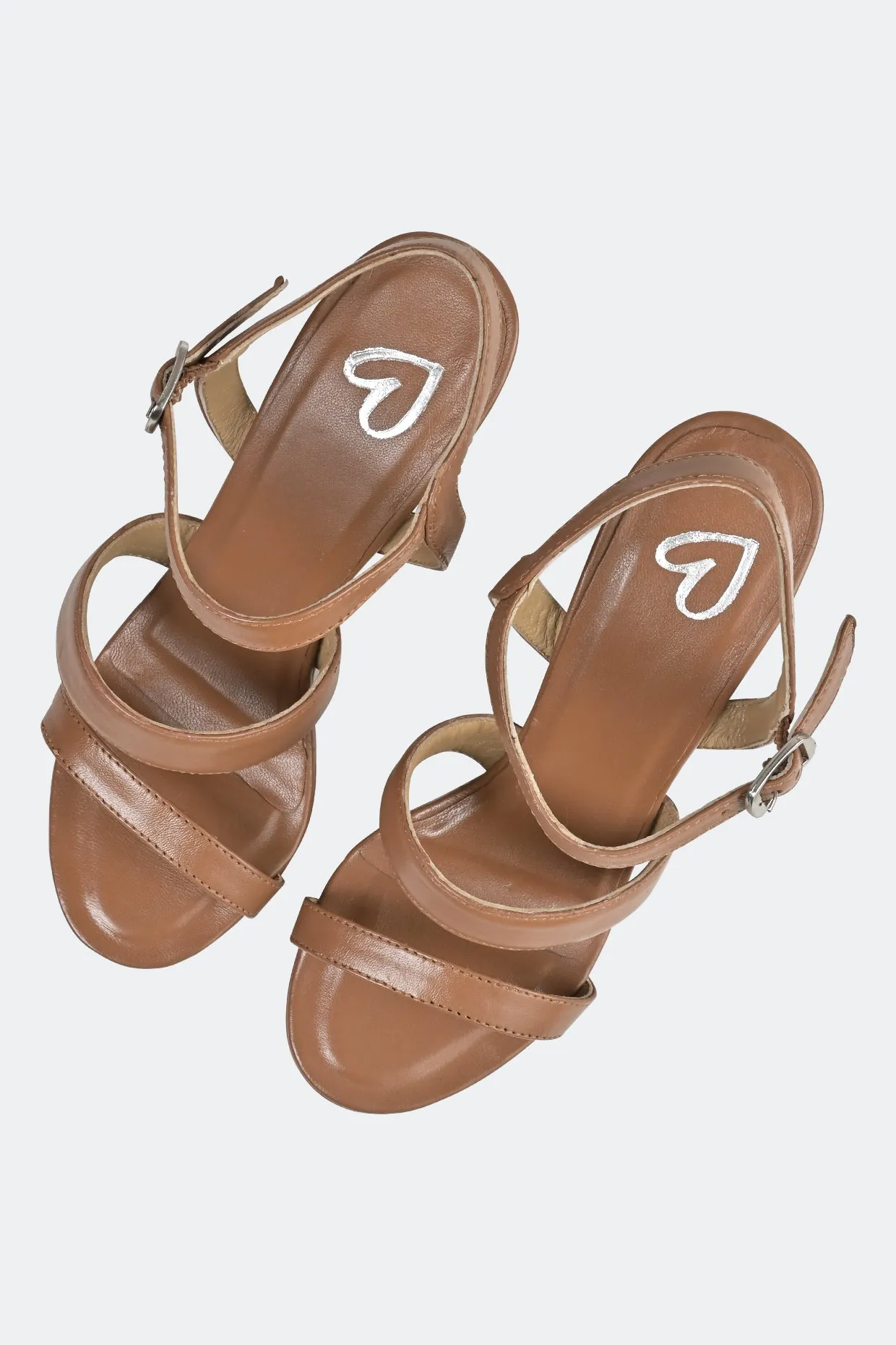 Tan Strappy Platforms For Women