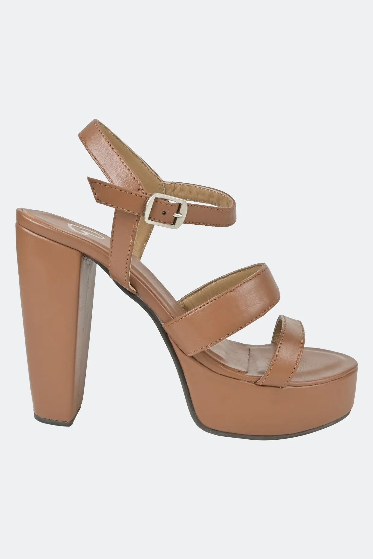 Tan Strappy Platforms For Women