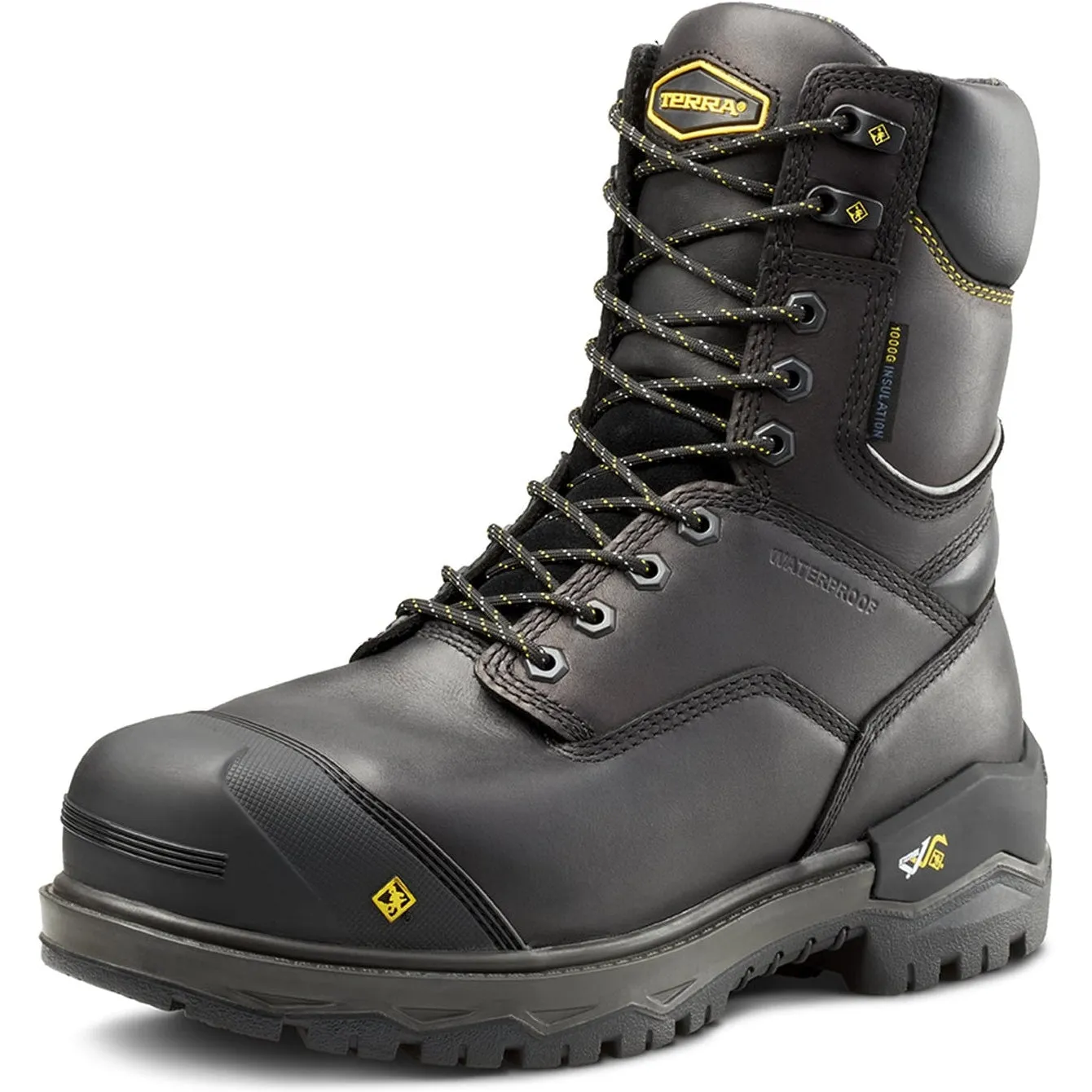 Terra Men's Gantry LXI 8" Nano Comp Toe WP Work Boot -Black- 4TAXBK