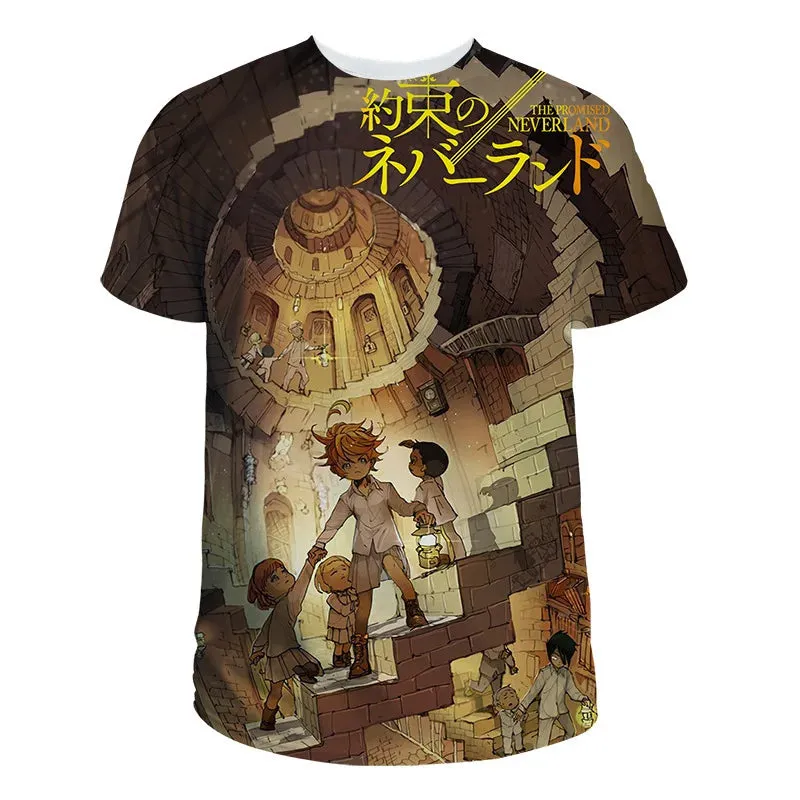 The Promised Neverland Oversized Kawaii 3D Printed Unisex Summer T-Shirt