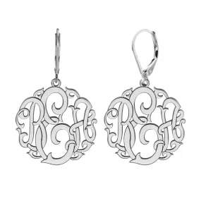 Vine Monogram Leverback Earrings