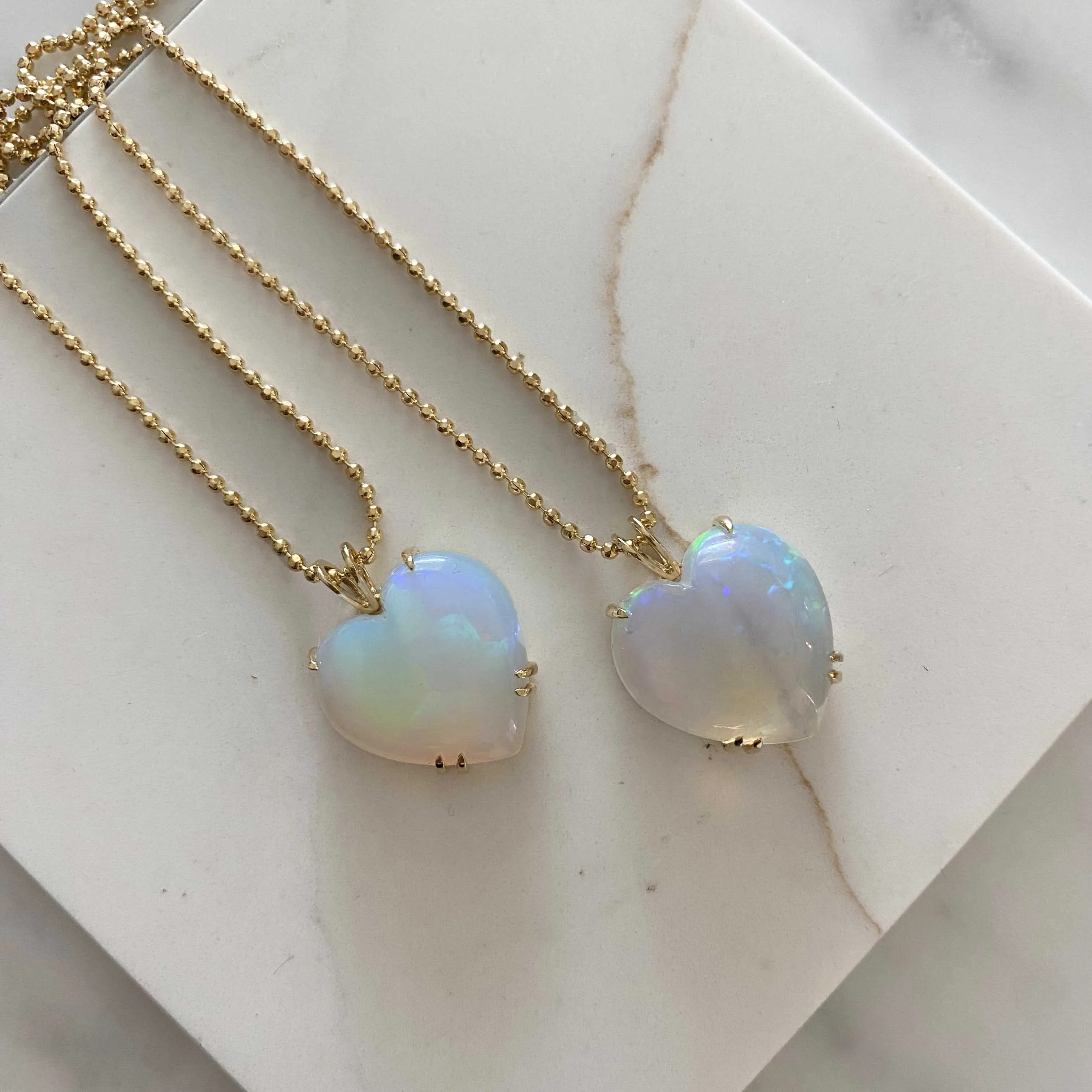 Welo Opal Puffy Heart Necklace