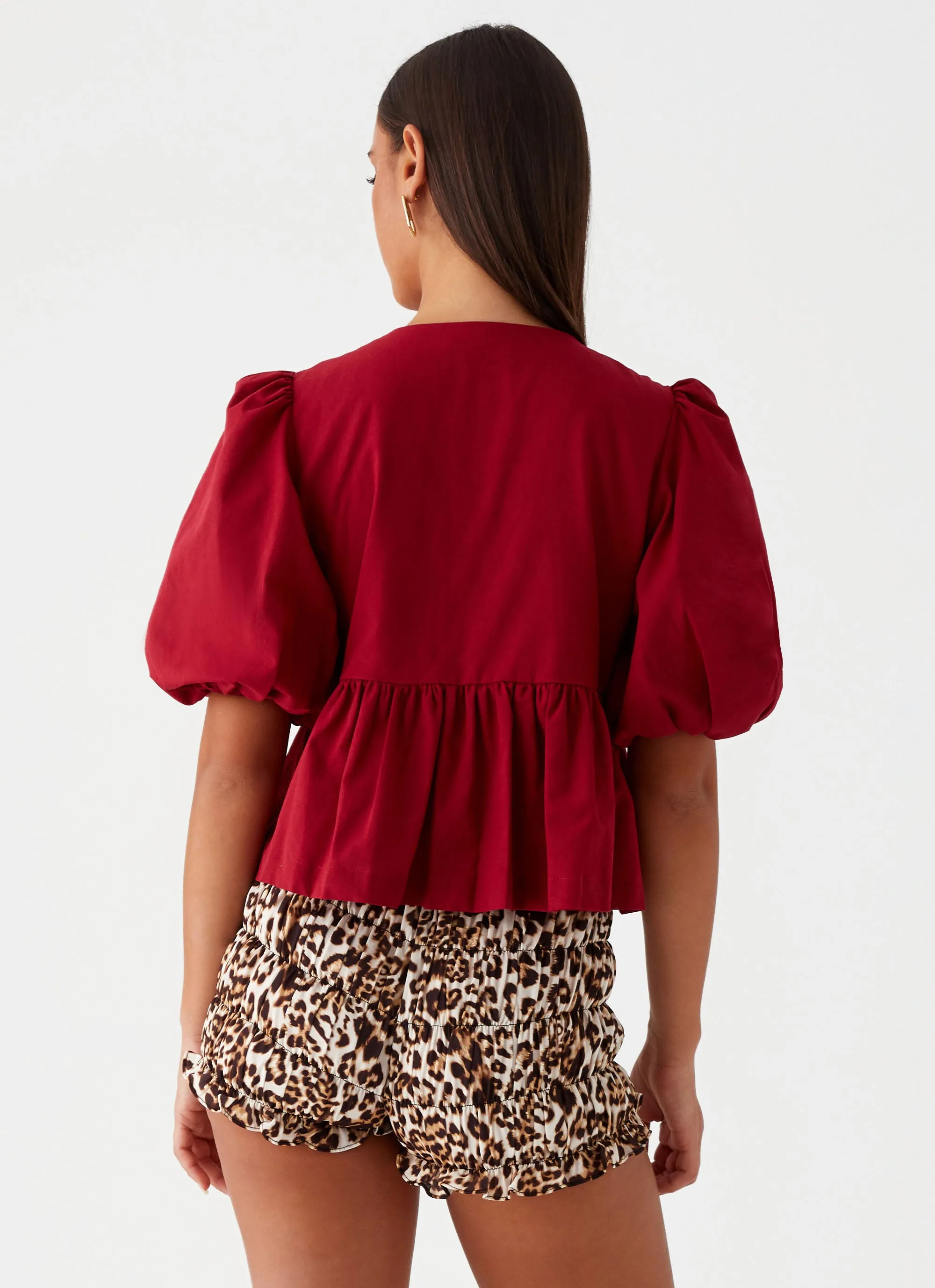 Western Wind Tie Top - Maroon