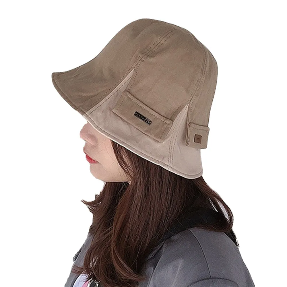 Women Cotton Double-Sided Short Brim Casual Sunshade Wild Bucket Hat