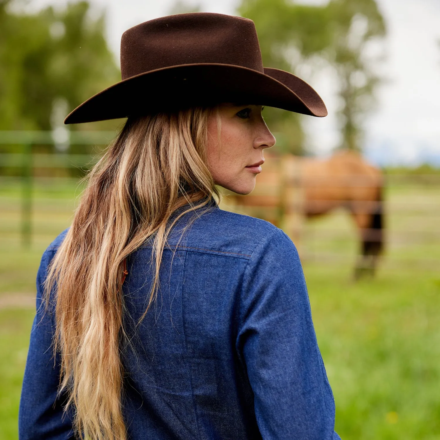 Women's Chambray Shirt :: Dark Denim