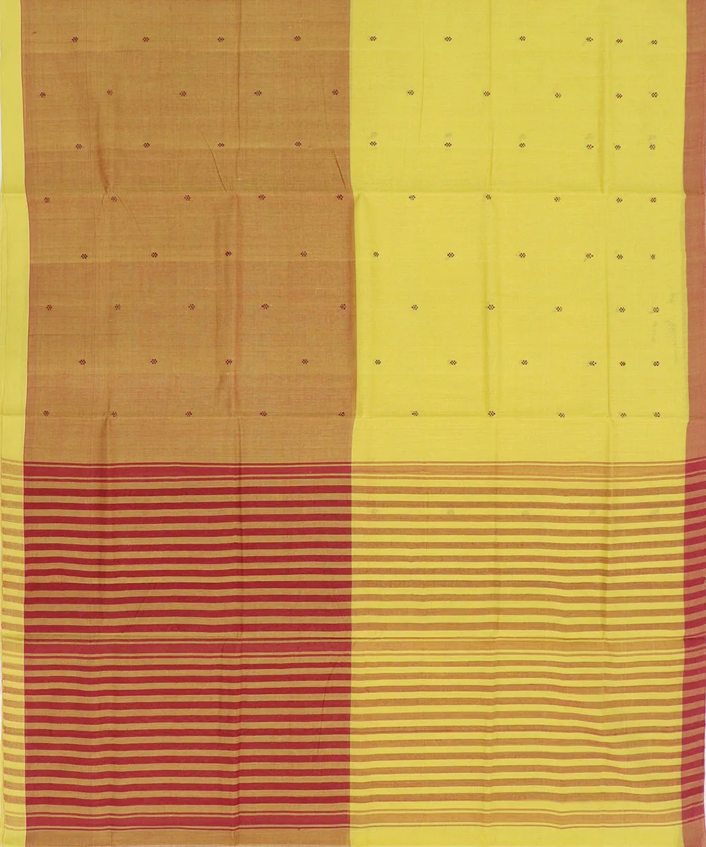 Yellow butta handwoven rajahmundry cotton saree