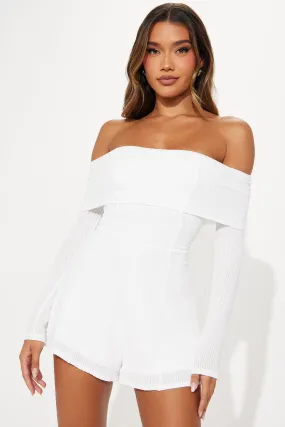 Zahraa Off Shoulder Romper - Ivory